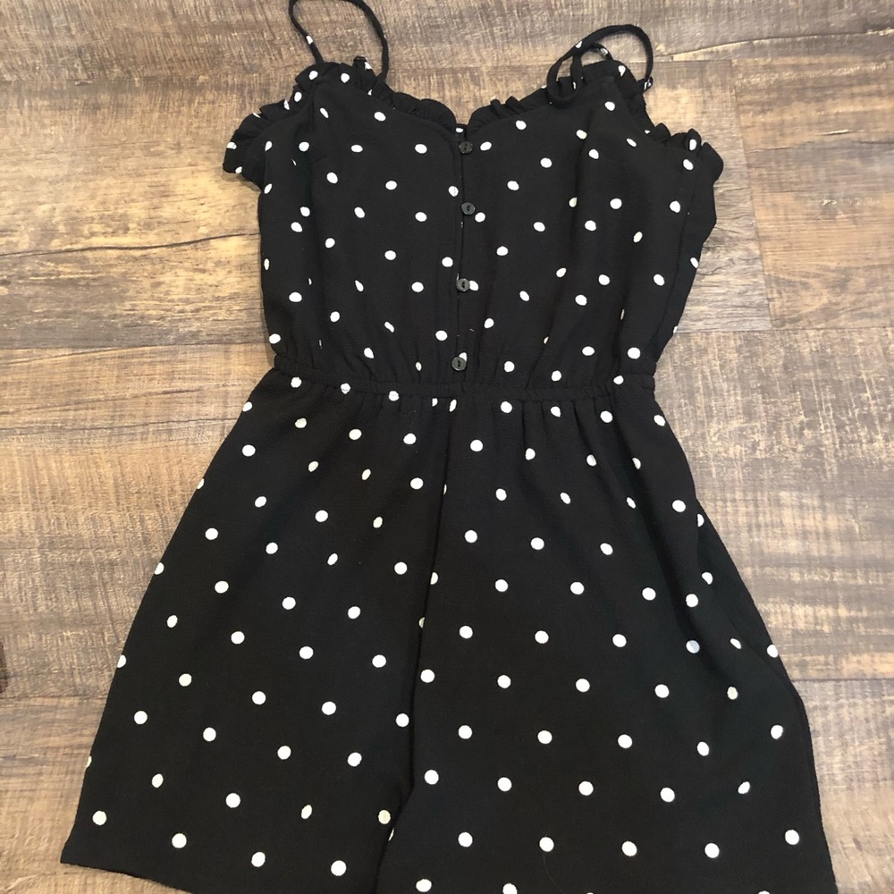 H&M black with white polka dot romper
